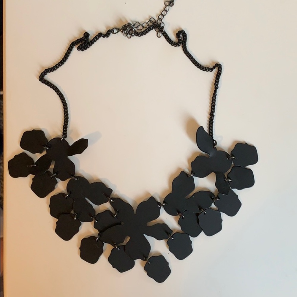 Black metal statement necklace